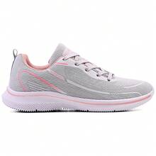 Women's And Men's Tennis Shoes For Gym, Running, Casual, Sports, EVA, Lace-Up, For Gym And Fitness - Màu xám hồng - Xem 11
