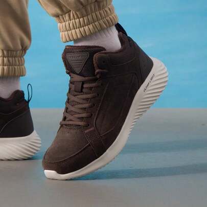 Skechers Men's Casual Lace-Up Mid-Top Sneakers, Lightweight & Comfortable Sports Casual Shoes 232411-CHOC