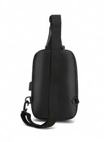 Men's Slant Shoulder Bag, Hard Shell Motorcycle Bag, Large Capacity Chest Bag, Multi-Function Messenger Bag, Travel Texture Backpack, Cycling Bag - Multicolor - View 10