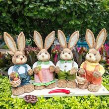 Easter Rabbit Decoration Bunny Figure Cattail Craft Ornament Home Holiday Cute Bunny Home Decoration Easter Rabbit Decoration - 氣球-1個 - 查看 5