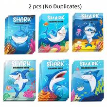 Shark DIY Coloring Book - Cartoon Doodle And Painting Book, Suitable For Birthday Parties And Spring Activities, Parent-Child Interactive Fun, Suitable For Back To School Season, Perfect Gift For Young People Who Love Ocean Exploration And Creative Learning - Multicolor - View 10