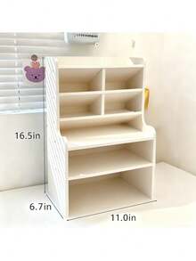 [German Craftsmanship]New Upgraded--Thickened And Heightened Desktop Accessories, Desktop Bookshelf,Office Organizer Rack With Wood Display Shelf, Multi-Layer Shelves For Books & Cosmetics, Ideal For Home & Office - B - 查看 7