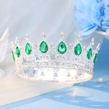 1pc Gold Bridal Crown Headpiece, Crystal Princess Tiara, High-End Wedding/Birthday Crown - Multicolor - View 7