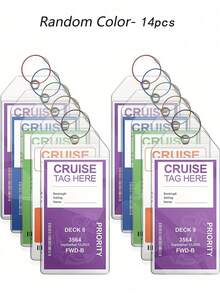 Cruise Luggage Tags, Cruise Luggage Tag Storage Box, Back To School Supplies, Transparent Cruise Luggage Tags, Essential Travel Accessories For All Cruise Lines, Also Suitable For Travel Backpacks, Suitcases, Travel Gear, Back To School Sports Equipment, Holiday Camping Essentials, Vacation Accessories Luggage Tags (19cm*9cm) - Multicolor - View 24