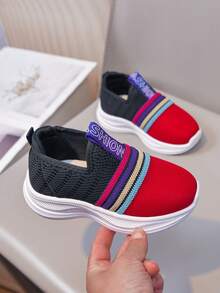 1 Pair Children Striped All-Season Sports Shoes - Red - View 7