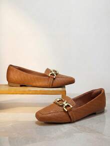 Women's Tressê Moccasin Shoes | Caramel With Rectangular Embellishment - Classic, Charming, Casual - 駝色 - 查看 6