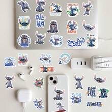 Disney 50pcs Lilo & Stitch Stickers, Creative Doodle Stickers, Office Supplies, Mobile Phone And Computer Stickers, High-Value, Exquisite, Cool Stickers, Fun, Classic, Colorful Cartoon Design, Gift Decoration, Phone Case Decoration Stickers, Reusable, Colorful Cartoon Design, Suitable For Water Bottles, Skateboards, Mobile Phones, Etc., Perfect For School Supplies And A Top Choice For Holiday Gifts. - 50pcs - View 5