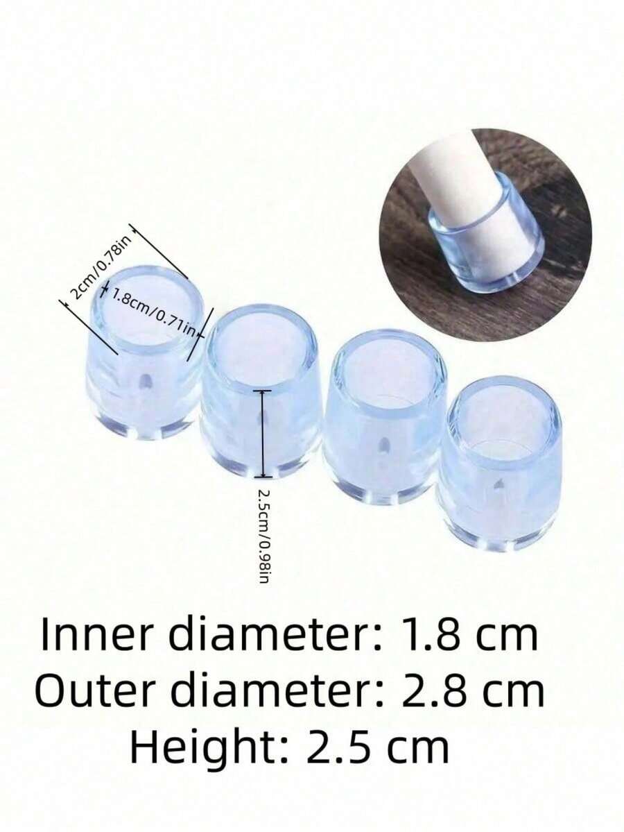 16/8/4 件装硅胶椅腿套，防滑圆形家具脚套（硅胶材质富有弹性），适用于抛光金属表面，地板保护垫 - 多色 - 查看 1