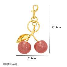 Luxury Purple & Green Crystal Cherry Couple Keychain, Bag Charm, Car Pendant, Exquisite Gift For Valentine's Day, Mother's Day, Girlfriend - Multicolor - View 5