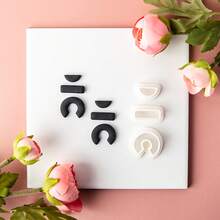 3pcs/Set Casual Creative Geometric Earrings Polymer Clay Mold, Niche Earrings Pendant Matching Polymer Clay Shaping Cutter DIY Tools - White - View 1