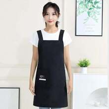 1pc Black Crossback Sleeveless Apron Waterproof Oil-Proof Stain Resistant Durable Cooking Apron For Kitchen Cooking Frying Cleaning Food Preparation Keep Clothing Clean - Multicolor - View 6