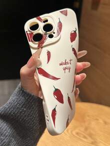 1个磨砂TPU软硅胶手机壳，可爱辣椒图案，液态硅胶防震全包保护，兼容 17 Pro Max、16 Pro Max、17 Pro、15 Pro Max、14 Pro Max、13 Pro Max、Galaxy S25 Ultra、S24 Ultra、A55、A54、A53、A16、A15、A06、A05S - 彩色 - 查看 3