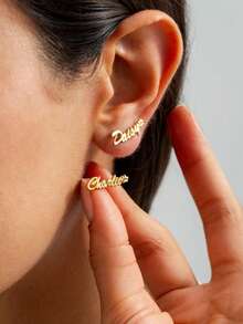 定制简约名字耳环，手写字体铭牌耳环，女士不锈钢穿孔饰品，高品质日常佩戴配饰，学习用品，返校季，学校礼物，办公用品，大学用品，教室用品，教师礼物，大学用品，同事礼物，宿舍用品，男女通用，青少年，初中，高中，大学，旅行收纳包 - 彩色 - 查看 24