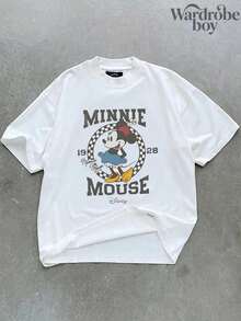 1PC Disney Printed T-Shirt,Disney Mickey And Minnie Couple Outfits T-Shirt,High-Quality Pure Cotton T-Shirt,Suitable For All Seasons, Comfortable And Breathable| Exquisite Design | The Best Choice For Giving Gifts - 白人女性 - 查看 2