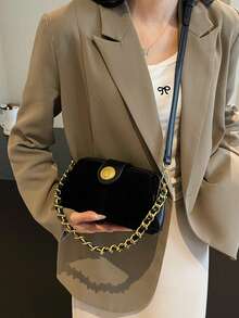 Bolso de hombro minimalista y elegante de moda retro para mujer - Negro - Ver 2