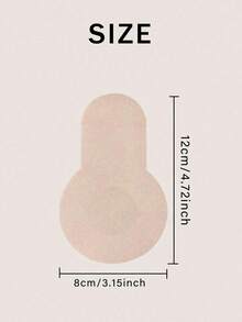 50/100片装加大码8厘米一次性自粘式提胸胶带，隐形无痕透气薄款乳贴，夏季适用 - 卡其色 - 查看 4