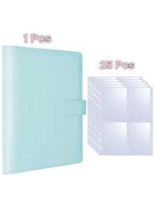 1Set (1Pc Casing With 25Pcs Inner Pages)/Only 25Pcs Replace Inner Pages/Only 50Pcs Replace Inner Pages - 6-Rings A5 PU Leather Loose-Leaf Photo Album Binder With 25 Inner Film Bags, Small Card Storage Book, DIY Card Collection Album Travel Journal,Elegant Rectangular Photo Organizer For Mini Film, Family, Anniversary, Graduation, Wedding, Handmade Scrapbook For Mini Movies, Family Photos, And Anniversary Pictures - Multicolor - View 22