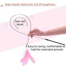 1pc Strong Suction Cup Base, Flexible Steel Rod, Interactive Cat Toy For Self-Entertainment - View 3
