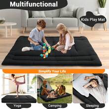 Colchón de suelo japonés plegable - Tatami portátil y ligero - Perfecto para dormitorio, camping, viajes, RV y apartamento - Ideal para niños y huéspedes, TWIN (99x203cm) USA - negro COMPLETO (137*203cm) EE. UU. - Ver 8