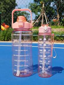 750ml/2000ml Large Capacity Sports Water Bottle - With Straw, Scale, Portable Sports Fitness Straw Cup, Coffee Cup, Milk Tea Cup, Daily Drinking Cup, Outdoor Sports Cup, Suitable For Home Office Use, Outdoor Work And Travel Timely Hydration, Unisex, Home Decor, Back To School, Women's Gift, Men's Gift, Family Gift - Multicolor - View 3