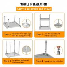 Mesa de Acero Inoxidable para Trabajo Pesado 30x30x30" – Certificación NSF, Capacidad 400 lb, Altura Ajustable con Borde de 2" – Ideal para Restaurantes, Cocinas, Hoteles y Hogar – Múltiples Tamaños - 30*30*30 pulgadas - Ver 3