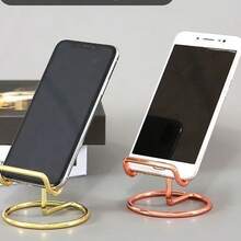 1pc Multifunctional Metal Phone Stand, Dual-Use Creative Business Card Holder & Desktop Phone Holder, Iron Alloy Phone Stand Suitable For Living Room, Bedroom, Desk, Study - Multicolor - View 3