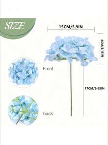 5/10pcs 11-Inch Lifelike Hydrangea Flowers, Realistic Texture, Large Blooms, Blue Artificial Hydrangea Flowers With Stems, Full Flower Heads, Suitable For Home Decor, Party Decoration, Wedding Bouquets, Tabletop Centerpieces, Birthday Gifts, Indoor/Outdoor Decoration, Vase Filler, Gifts, Weddings, Wedding Supplies, Wedding Decorations, Artificial Decor - Light Blue - View 4