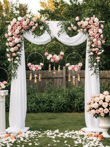20pcs Metal Floral Hoop Decor With Stands, Large Metal Rings Suitable For Crafts Making, Including Metal Iron Rings, Round Display Stands, Square Display Stands And Woven Gold Rings, Applicable For DIY Wedding Decorations Like Dream Catchers. Metal Floral Hoop Decor, Metal Floral Rings, Suitable For Making Wedding Table Wreaths And Hanging Wall Crafts. - Round Iron Ring Ornament - View 8