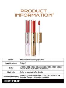 Mistine Tipsy-Lock Lip Duo D12 Batom Matte Hidratante Brilho Espelhado Gloss Labial Barro Matte Batom Cor Nude Não Transferível de Longa Duração - D12 - Visão 11