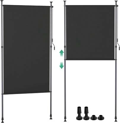 Clamp Awning, Vertical Awning, Balcony Outside, Extendable, Without Drilling, Vertical Awning With Hand Crank, Privacy Screen, Sun Protection, Wind Protection