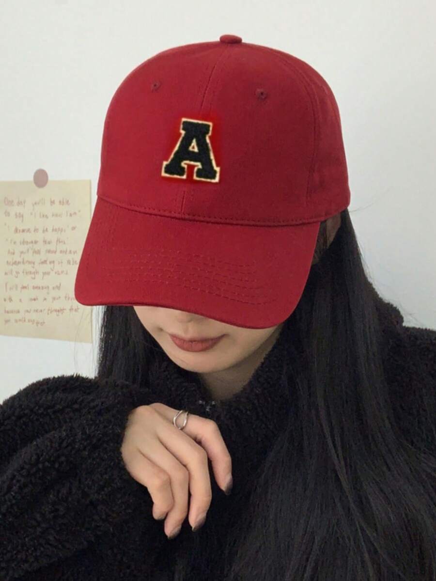 1顶男女通用A-Z字母图案棒球帽，休闲百搭透气防晒帽，适合日常佩戴，时尚百搭，也可作度假遮阳帽。