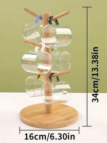 Soporte de árbol para tazas de café con 6 ganchos, estante para tazas para mostrador, colgador de tazas para encimera, almacenamiento en el hogar - Multicolor - Ver 3