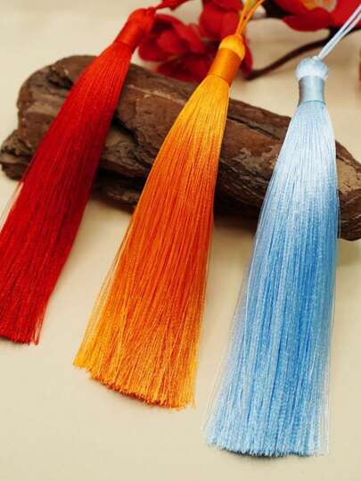 10 piezas/paquete Decoración de colgante con borla grande, decoración colgante de borla de seda helada, accesorios de colgante de colores mixtos, borlas de seda artificial hechas a mano de 9 cm con bucle, adecuadas para joyería, decoración del hogar, cortinas, ropa, marcadores de libros, pulseras, pendientes, llaveros y manualidades DIY (varios colores disponibles)