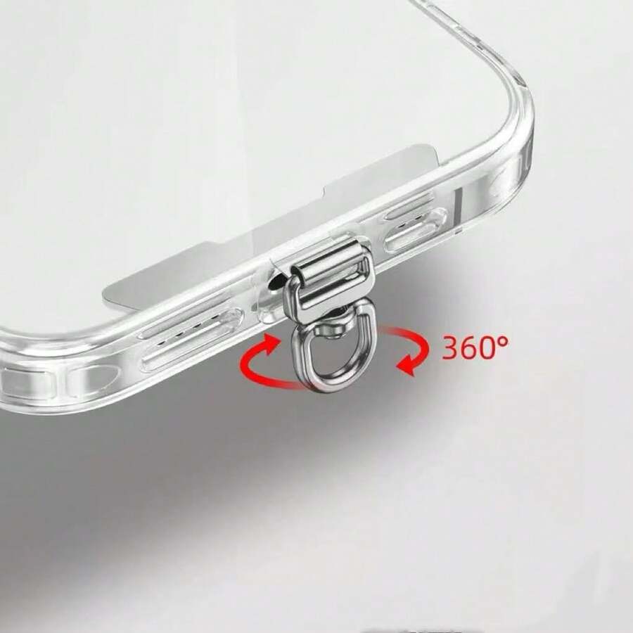 0.4毫米手机挂绳扣，360°旋转夹 - 超薄不锈钢 - 銀色 - 查看 1