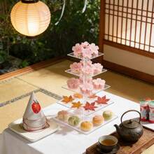 方形亚克力蛋糕展示架，多层甜点食品架，适用于婚礼、生日派对 - 彩色 - 查看 5