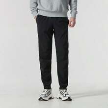 Adidas 男士休闲裤，TKO PANTS M，抽绳腰带慢跑裤，锥形裤腿，针织休闲裤，跑步健身运动裤，黑色，半紧身，CW5782 - 黑色 - 查看 1