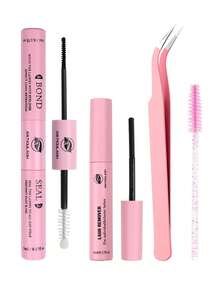 睫毛胶水及定型液、卸妆液、10毫升单根睫毛胶水及定型液、睫毛涂抹器、二合一簇状睫毛胶水及定型液、睫毛刷、簇状睫毛胶水、睫毛胶水、镊子、簇状睫毛胶水、睫毛胶水及定型液、睫毛胶水、簇状睫毛工具、睫毛嫁接工具、睫毛工具套装 - 粉色 - 查看 11