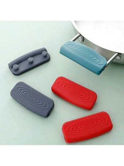 1 Pair Silicone Pot Handle Covers, Anti-Scald Anti-Slip Textured, Heat Resistant Up To 230°C, For Kitchen, Essential Accessory, Great Gift