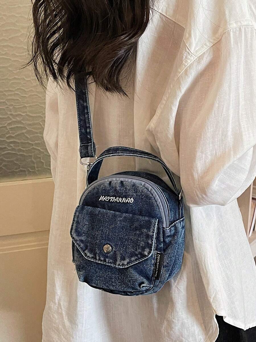 Una nueva bolsa cruzada compacta para primavera/verano, bolso de hombro, adecuada para salidas, viajes, compras, vacaciones - Azul Marino - Ver 1