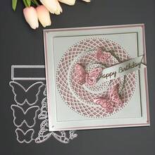 1pc Creative Grid Circle And Butterfly Shaped Metal Cutting Dies, Ideal For Scrapbooking, Embossing, Handmade Cards And Gift Making - A - View 9