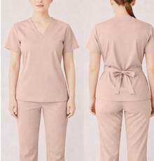 Women's Surgical Hospital Pajama Set In Spandex - bege claro - Xem 1