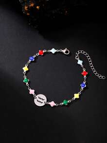 1pc Fashionable Personalized Women's 12 Zodiac Stainless Steel Enamel Bracelet, Suitable For Daily Wear - Multicolor - View 8