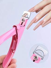 指甲钳，粉色假指甲修剪器，可调节指甲钳，带15个磁铁的亚克力指甲钳，紫色高品质可调节磁铁指甲钳，适用于人造指甲，不锈钢指甲修剪器 - 彩色 - 查看 3