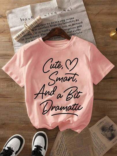 Tween Girl Cartoon Slogan Print Graphic Tees For Girl Short Sleeve T Shirts,Tween Girl's Summer Cute Soft Tops Crewneck Shirt Blouse Go On Vacation