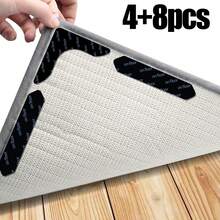 Reusable-No Skid-Washable Rug Pad Grippers For Area Rugs Anti-Slip Pads, Rug Gripper For Hardwood Floors And Tile With Double-Sided, Self Adhesive Rug Tape To Keep Rugs Flat - Black - View 1