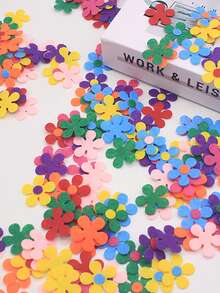 100/1pc Multi-Color Felt Flowers,Self-Adhesive Appliques,DIY Crafts,Reusable&Matte Finish,Ideal For Fabric Crafts, DIY Projects&Classroom Decorations,Vibrant Floral Designs For Creative Expression,Bouquet Making Supplies,DIY Crafts Sewing Handcraft - A - View 4