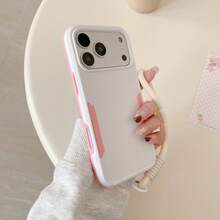 Keychain,Lanyard 1pc 2-In-1 Dual Layer Anti-Scratch Anti-Fingerprint + Braided Wrist Strap Rugged Phone Case,Compatible With Apple--Moto And More - White - View 2