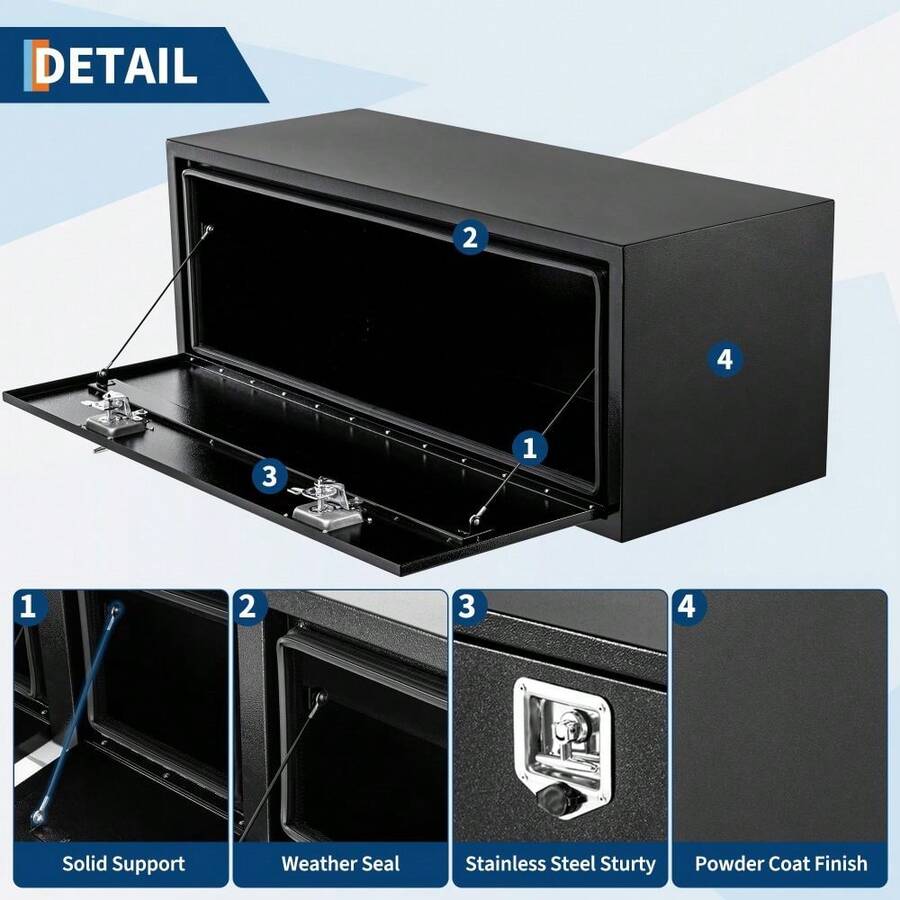 Truck Bed Tool Box - Single Lock - Length 30, Width 18, Height 18 - View 1