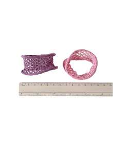 5个镂空网状发圈，2025新款不褪色宽边口罩发圈，女士高弹力简约马尾发圈，橡胶发饰发圈发绳美容家居卧室装饰 - 彩色 - 查看 5