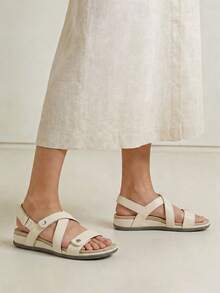 Rihero Women's Comfortable Orthopedic Arch Support Sandals Summer Casual Open Toe Walking Flat Sandals With Adjustable Strap - Nude - View 3